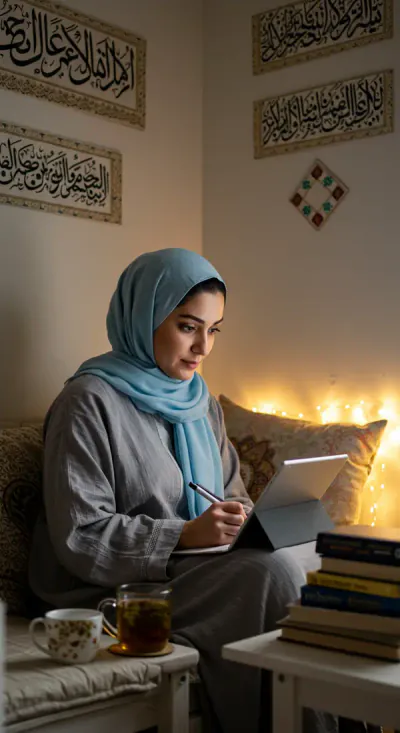 دارس يتابع دراسته عن بُعد
